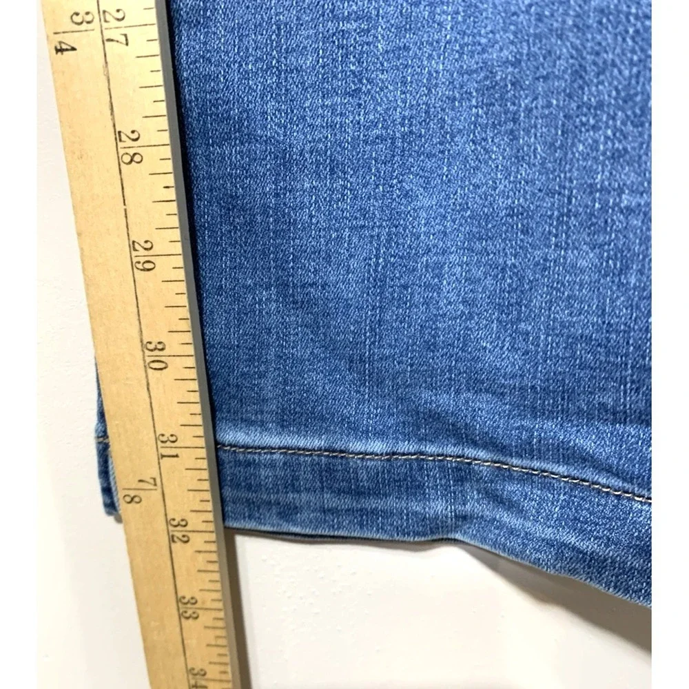 NYDJ Jeans Womens 14W Blue 37.5X32 Pull On Stretch Wide Leg High Rise Denim - Picture 4 of 9